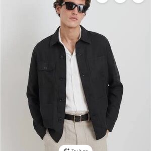 Alex Mill Garment Dyed Work Jacket in Navy Linen